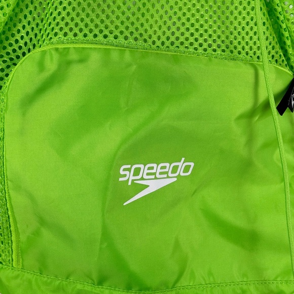 Speedo Unisex Deluxe Ventilator Mesh Drawstring Equipment Swim Bag Green - Picture 4 of 6
